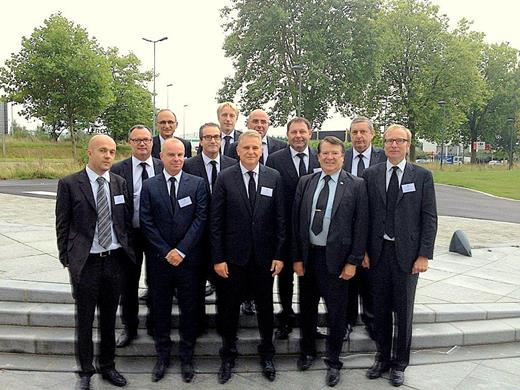 The Commander of Normandy SEM Philippe Bihan at the center surrounded by the knights of this region; to the left of Commander Bihan, the Commander of Brittany SEM Jean-Pierre Tromeur, representing the Grand Master of the Order.